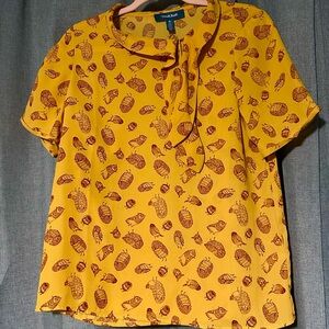 ModCloth Always On My Mind Tie-Neck Blouse